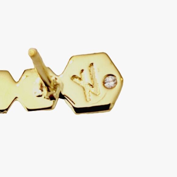 Via Saviene Sixtine Hexagon Ear Crawler Stud Earrings - Picture 6 of 7